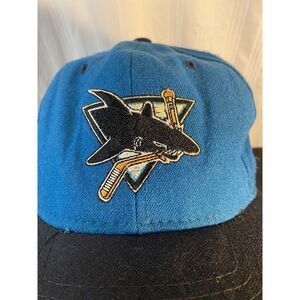 Vintage Starter San Jose Sharks Cap 7 3/8 Chomp‎ Logo On Back